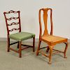 Chippendale Mahogany Ribbon-back Side Chair and a Queen Anne Side Chair.