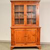 Eldred Wheeler Chippendale-style Glazed Cherry Step-back Cupboard, ht. 80 1/2, wd. 50 1/2, dp. 18 in.