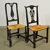 Queen Anne Black-painted Side Chair and a Transitional Chippendale Side Chair.