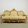 Greek Revival Inlaid Hardwood Sofa, second half 19th century, (imperfections), ht. 41 1/2, wd. 78, dp. 33 in.
