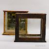 Two Small Glazed Wood Countertop Displays, ht. to 15 1/2, wd. to 15 1/2 in.