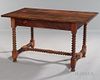 Spool-turned Maple and Pine One-drawer Tavern Table, 19th century, ht. 30, wd. 52, dp. 32 in.