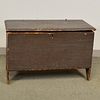 Gray-painted Six-board Chest, southeastern Massachusetts, ht. 23, wd. 36, dp. 17 in.