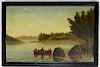 Edmund Rodman Primitive Folk Landscape Painting