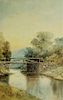 Samuel R. Chaffee Bridge Over River WC Painting