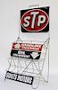 STP Oil Painted Tin Advertising Display Rack