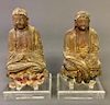 Two Chinese Ceramic Carved Seated Buddhas