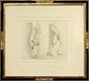 Gary Weisman Framed Drawing "Two Figures"