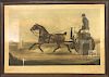 Framed Print Sulky and Horse with Rider