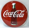LARGE Coca Cola Porcelain Button Advertising Sign