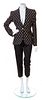 An Alexander McQueen Rhombic Embroidered Black Jacket Ensemble, Both size 44.