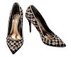 A Pair of Alexander McQueen Rhombic Embroidered Shoes, Size 39.