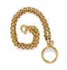 A Chanel Goldtone Magnify Pendant Necklace, 30"; Pendant: 1.75" diameter.