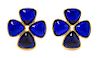 A Pair of Chanel Blue Gripoix Earclips, 2" diameter.