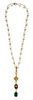 A Chanel Faux Pearl and Gripoix Necklace, 27"; Pendant: 5".