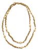 A Chanel Goldtone Link and Faux Pearl Necklace, 70".