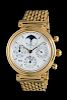 An 18 Karat Yellow Gold Ref. 3750 Perpetual Calendar, Moonphase and Chronograph 'Da Vinci' Wristwatch, IWC,
