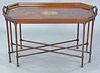 Council mahogany tray style coffee table. ht. 23in. top: 19in. x 38in.