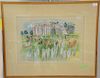 Raoul Dufy (1877-1953) colored lithograph "Ascot", pencil signed and titled lower right: Raoul Dufy, Ascot, 19 1/4" x 26 1/2"