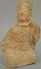 Chinese Sichuan pottery seated figure. ht. 8in.