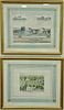 Group of nine Thompson and West California Homestead colored lithographs