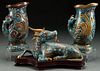 GROUP OF THREE CHINESE CLOISONNÉ ENAMELED BRONZE