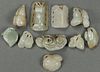 TEN CHINESE CARVED JADE ORNAMENT/PENDANTS