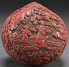 A VERY FINE CHINESE CINNABAR CARVED THREE COLOR