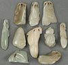 TEN CHINESE CARVED WHITE JADE PENDANT/ORNAMENTS
