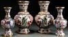 TWO PAIRS CHINESE CLOISONNÉ ENAMELED GILT BRONZE