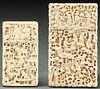 A PAIR OF CHINESE EXPORT CARVED IVORY CARD CASES