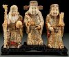 A GROUP OF THREE JAPANESE CARVED BONE FIGURES