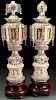 A PAIR OF LARGE AND IMPRESSIVE CHINESE POLYCHROME