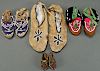 FOUR PAIR OF BEADED MOCCASINS, CIRCA 1900-1920