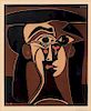 * Pablo Picasso, (Spanish, 1889-1974), Tete de femme (Jacqueline au chapeau noir), 1962