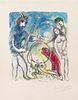 * Marc Chagall, (French/Russian, 1887-1985), A la femme, qu'est-il rest? (from Sur la terre des dieux), 1967