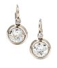 A Pair of White Gold and Diamond Earrings, 2.40 dwts.