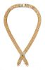 * A Yellow Gold and Sapphire Criss Cross Necklace, 37.40 dwts.