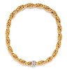 A Bicolor Gold and Diamond Fancy Link Collar Necklace, German, 53.20 dwts.