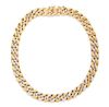 An 18 Karat Bicolor Gold and Diamond Link Necklace, 63.30 dwts.