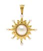 * An 18 Karat Yellow Gold, Mabe Pearl and Cultured Pearl Sunburst Pendant/Enhancer, Paul Morelli, 8.80 dwts.