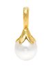 * A 19 Karat Yellow Gold and Cultured Pearl Pendant/Enhancer, Elizabeth Locke, 5.00 dwts.