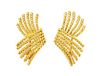 A Pair of 18 Karat Yellow Gold 'V-Rope' Earrings, Schlumberger for Tiffany & Co., 9.40 dwts.