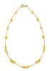 * An 18 Karat Yellow Gold and Diamond Leaf Motif Necklace, 14.80 dwts.