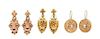 * A Collection of Victorian Taille d'Epargne Earrings, 9.20 dwts.