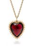 * A Yellow Gold, Garnet and Seed Pearl Heart Shape Pendant, 8.70 dwts.