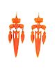A Victorian Pair of Carved Coral Drop Earrings, 3.40 dwts.