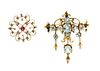 A Collection of Victorian Yellow Gold and Gemstone Brooches, 7.00 dwts.