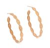 A Pair of 18 Karat Rose Gold and Diamond Hoop Earrings, 9.10 dwts.