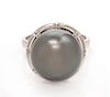A Platinum and Cultured Tahitian Pearl Ring, 6.70 dwts.